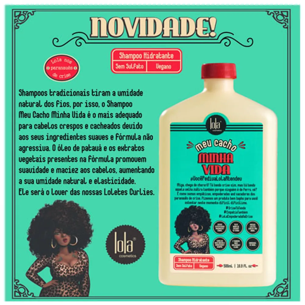 Shampoing hydratant "Meu Cacho Minha Vida" Lola 500ml