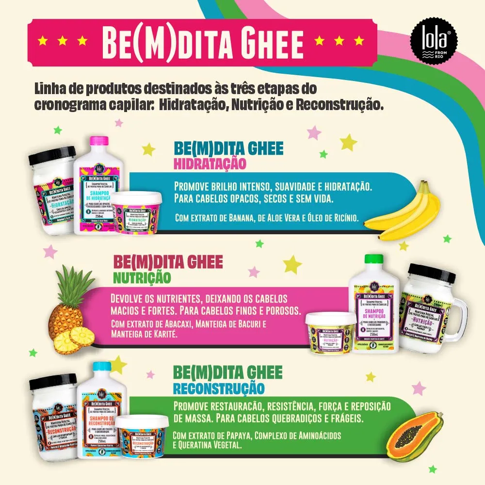 Masque reconstructeur "Be(M)dita Ghee Reconstrução" Lola 350g