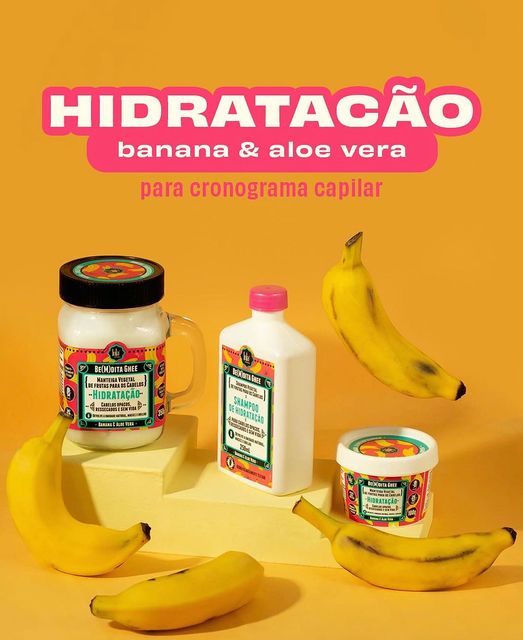 Máscara hidratante "Be(m)dita Ghee Banana e Aloe Vera" Lola 350g