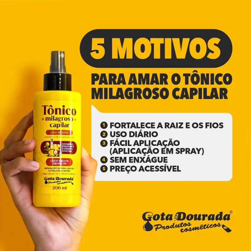 Tonique "Milagroso Capilar" Gota Dourada 200ml