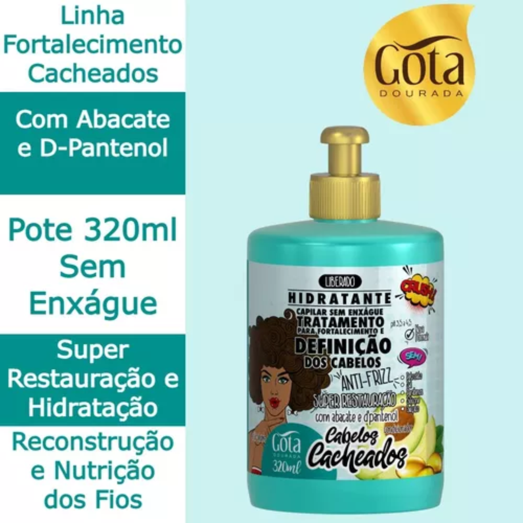 Creme de Pentear "Fortalecimento Cacheados" Gota Dourada 320