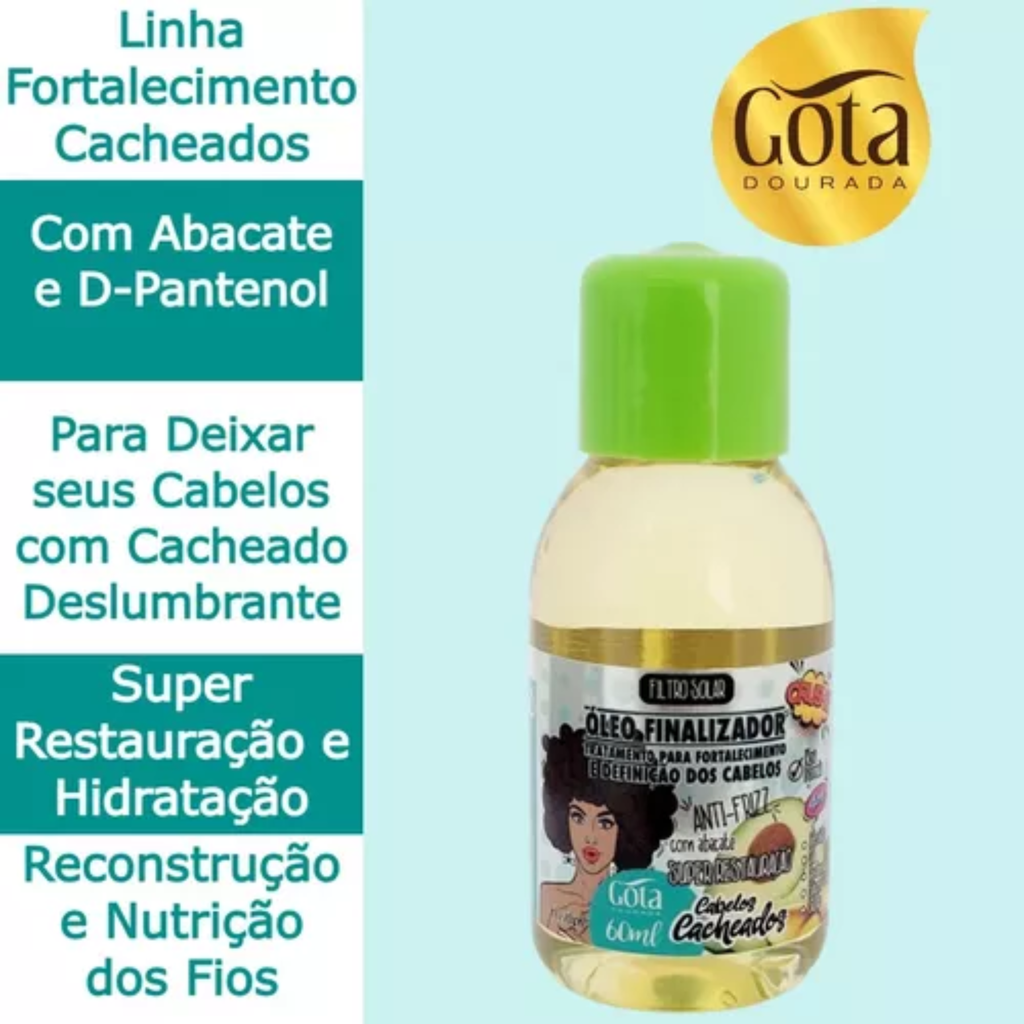 Huile de Finition "Fortalecimento dos Cachos" Gota Dourada 60ml