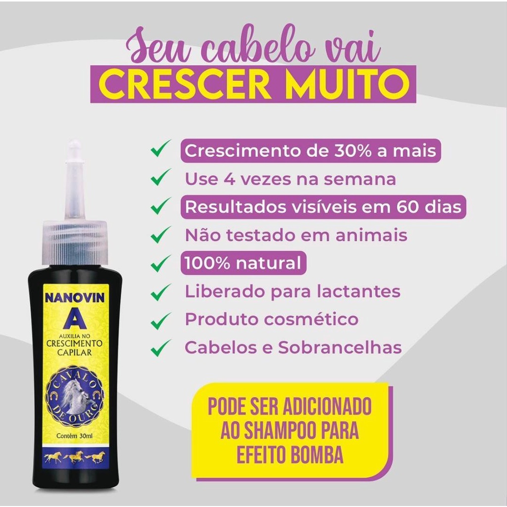 Tónico de Crescimento - Nanovin A - Cavalo de Ouro 30ml