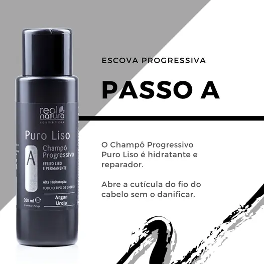 Progressiva Sem Formol - Puro Liso 3 Passos - Real Natura