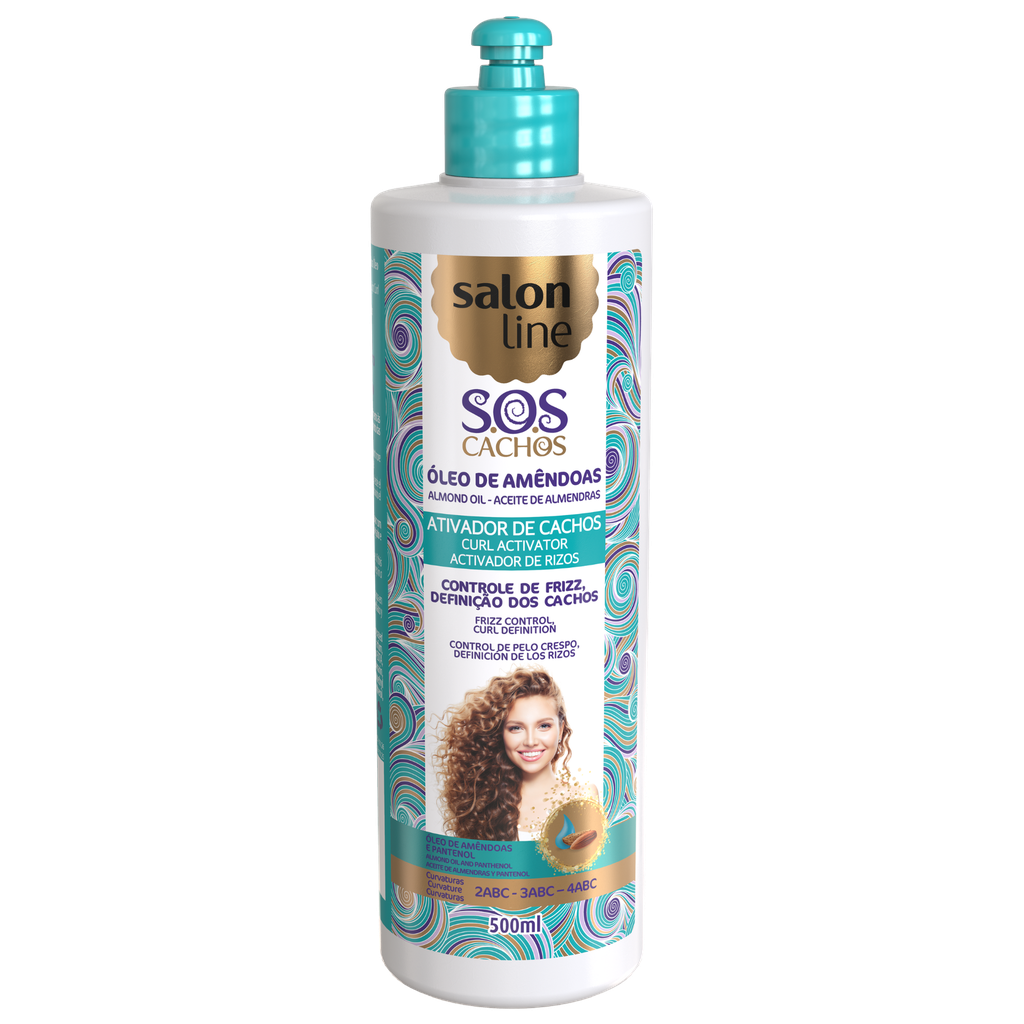 Leave-In Cream with Activator  “SOS Cachos - Óleo de Amendoas” Salon Line 500ml