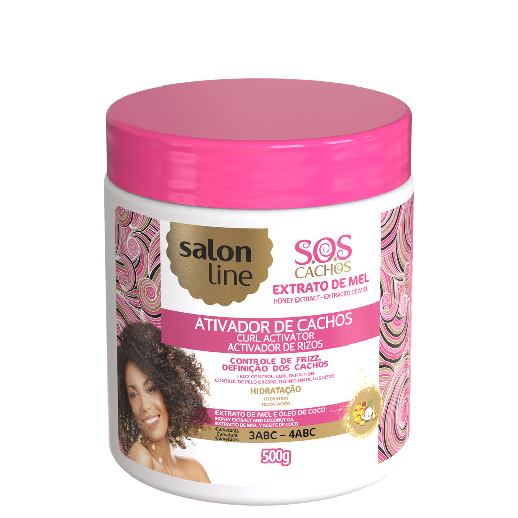 Creme Para Pentear com Ativador “Mel - SOS Cachos Intensos ” Salon Line 0.5kg