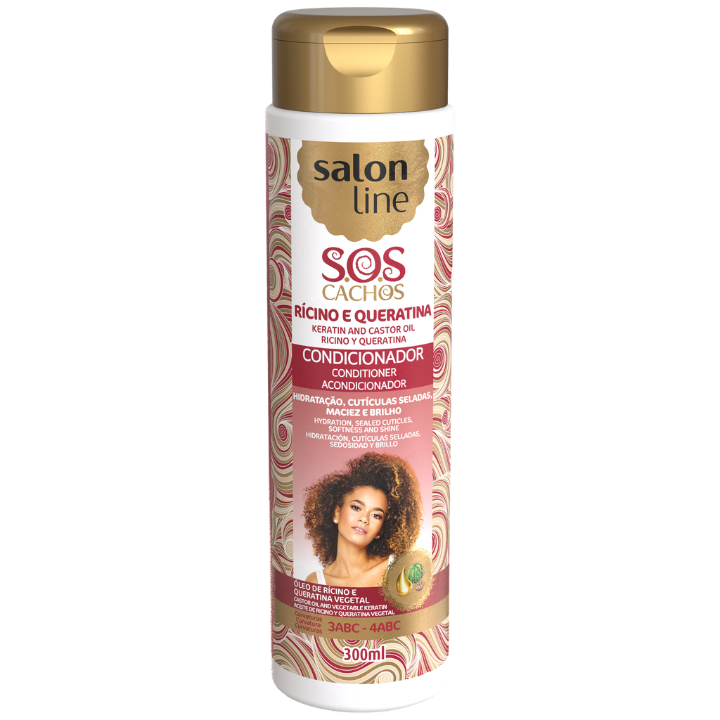 Condicionador “SOS Cachos - Rícino e Queratina” Salon Line 300ml