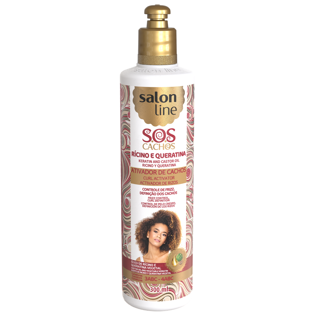 Crème Coiffante avec Activateur “SOS Cachos - Rícino e Queratina” Salon Line 300ml