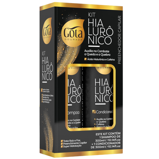 Kit Shampoing + Conditionneur "Ácido Hialuronico Gota Dourada 300+300ml