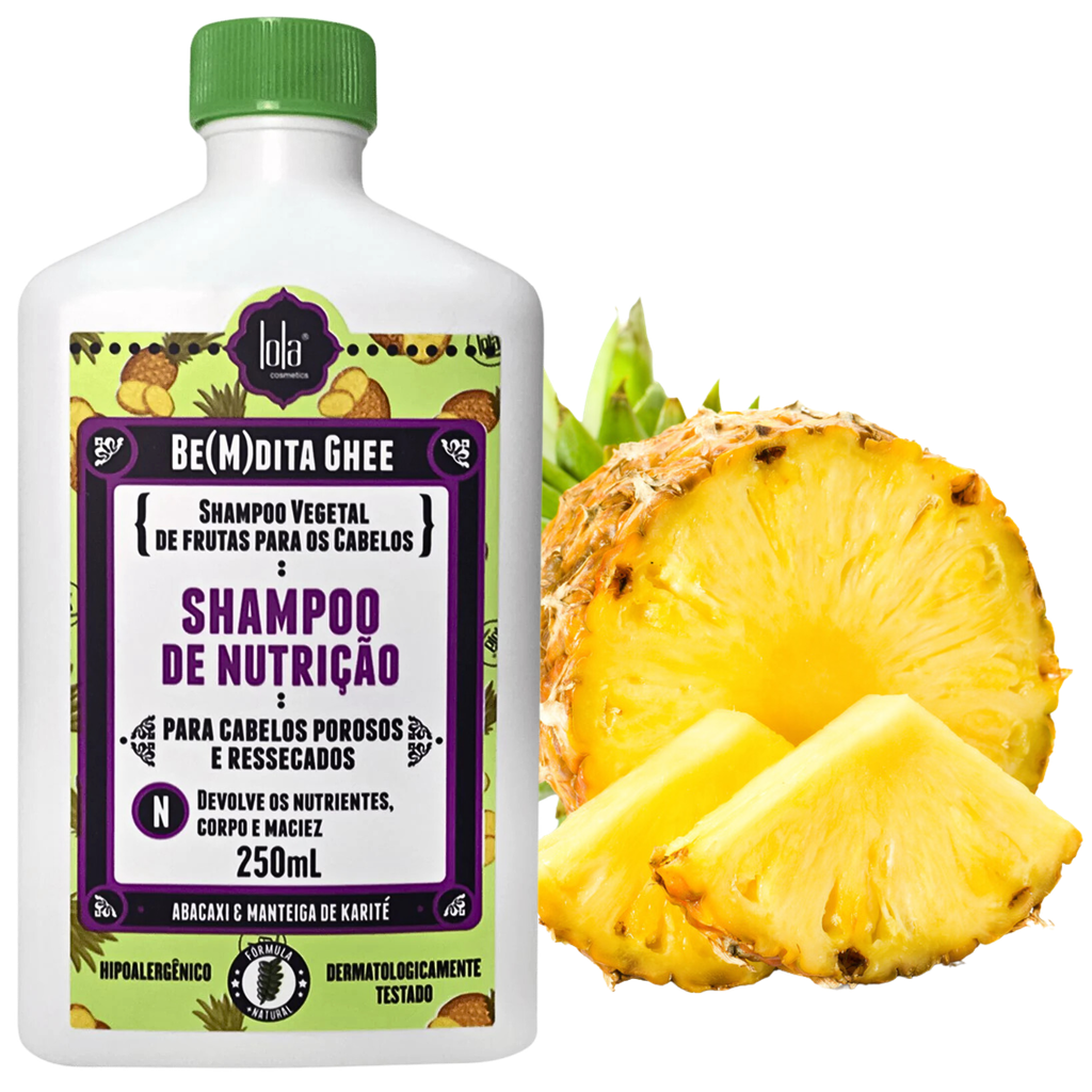 Champô de nutrição "Be(M)dita Ghee Nutrição, Abacaxi e Manteiga de Bacuri" Lola 250ml