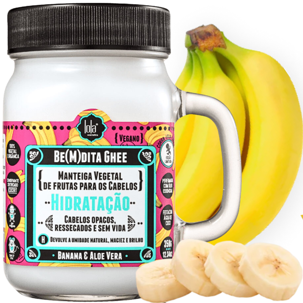 Máscara hidratante - Be(m)dita Ghee Hidratação, Banana e Aloe Vera - Lola 350g