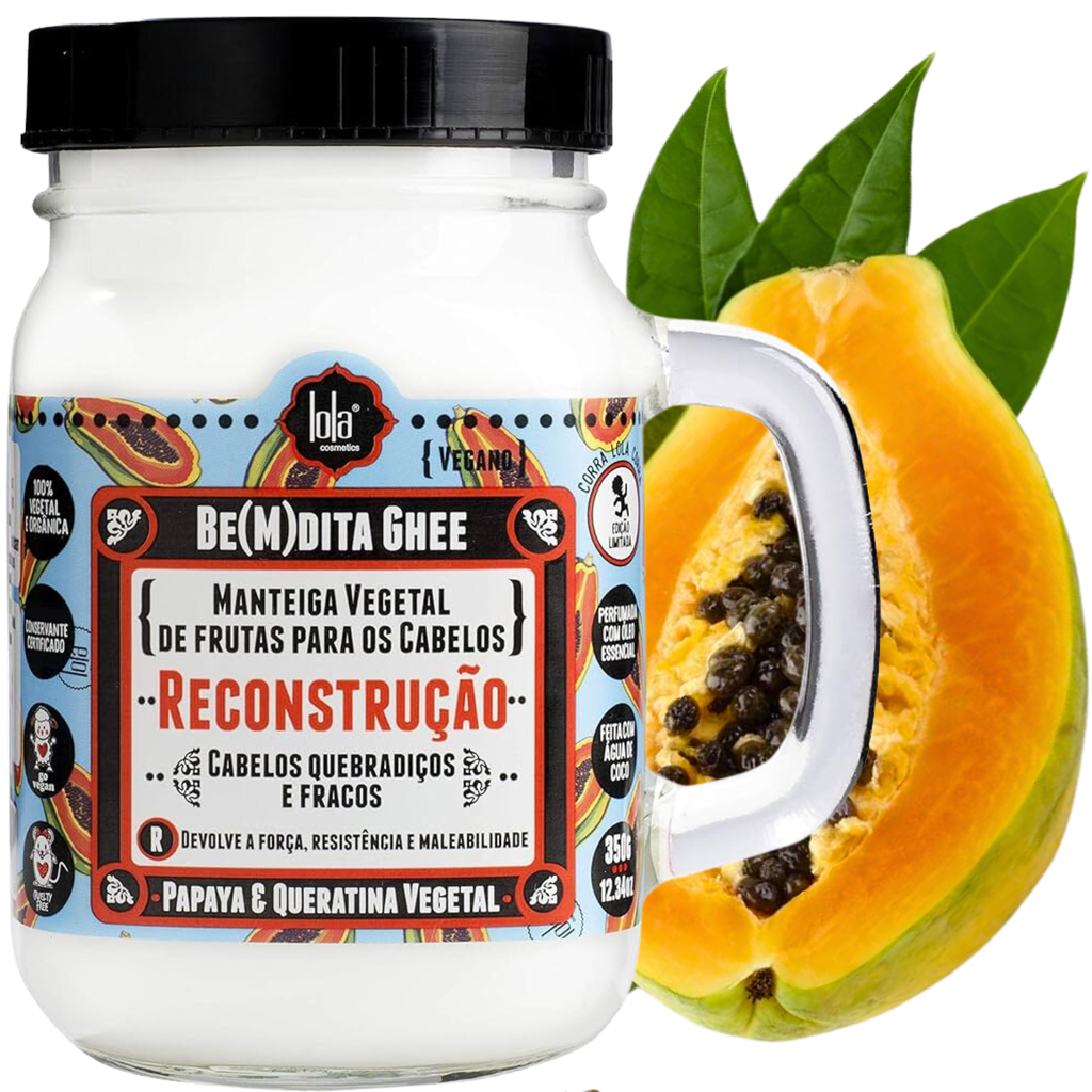 Máscara Reconstrutora "Be(M)dita Ghee Reconstrução, Papaia e Queratina vegetal" Lola 350g