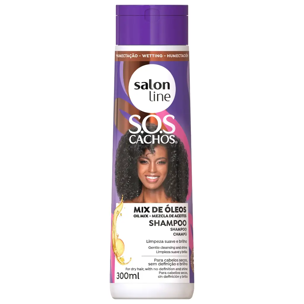 Moisturizing Shampoo for Curly and Coily Hair - Mix Óleos - Salon Line 300ml