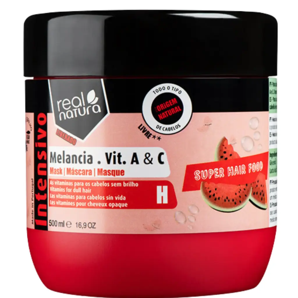 Masque Hydratant "Super Hair Food - Pastèque, Vit. A et C" Real Natura 500ml