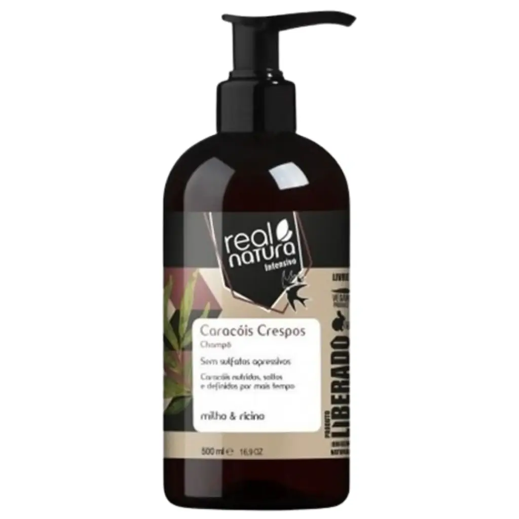 Shampooing Crépus - Caracóis Crespos - Maïs et Ricin - Real Natura 500ml