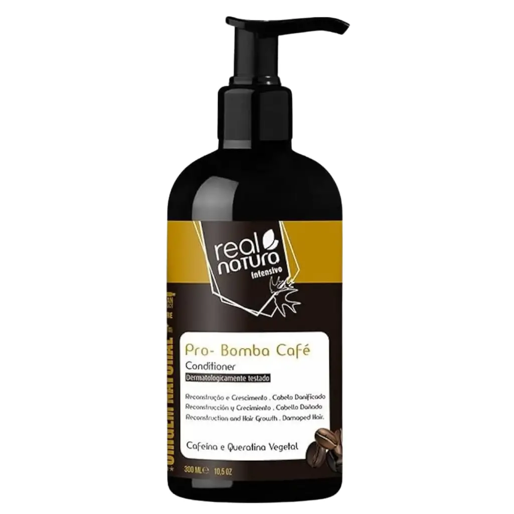 Conditioner "Pro-Bomba Café - Cafeína, Queratina, Vitaminas E e F" Real Natura 300ml