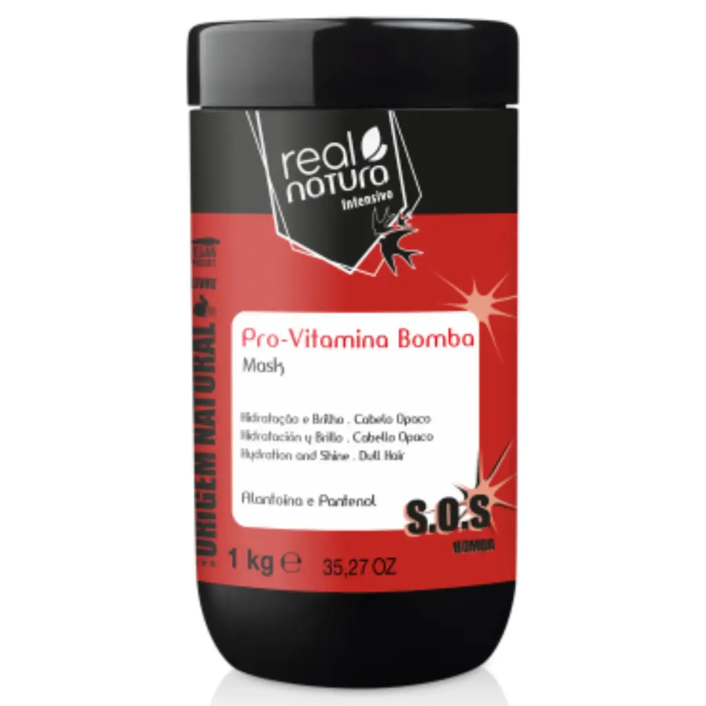 Masque - Pro-Vitamina Bomba - Allantoïne et Panthénol - Cheveux Ternes - Real Natura 1kg