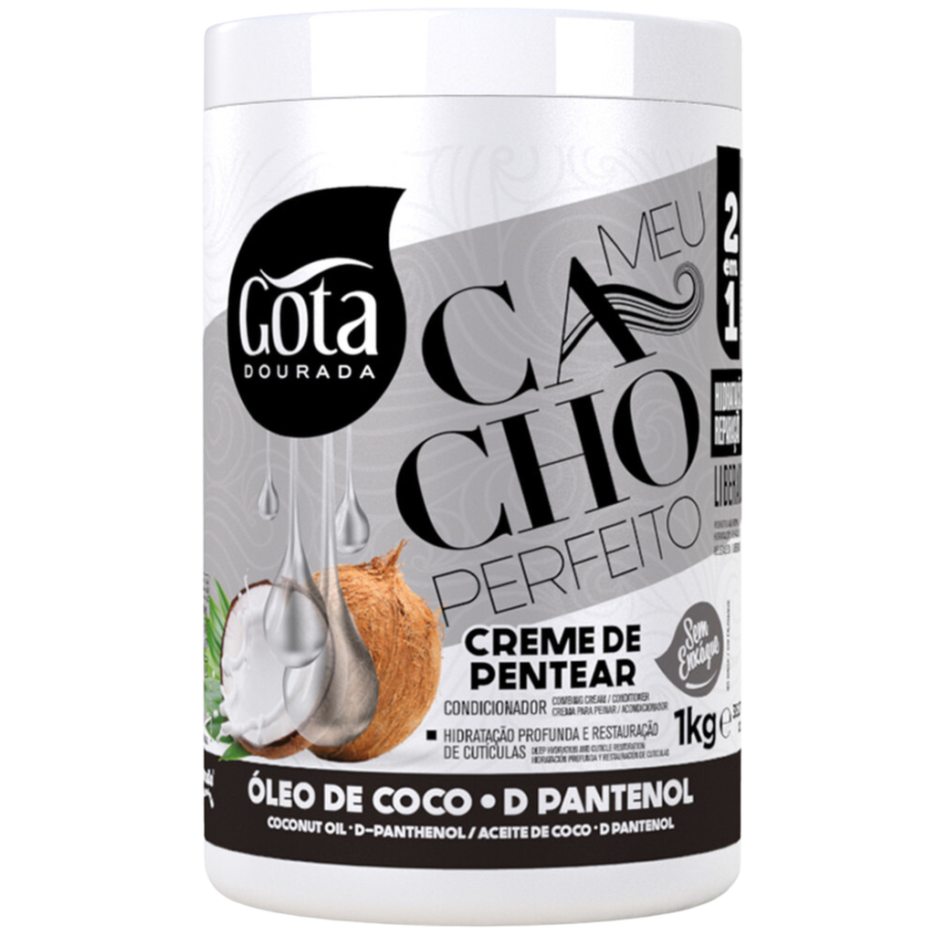 Creme de Pentear "Meu Cacho Perfeito Coco d'Pantenol" Gota Dourada 1kg