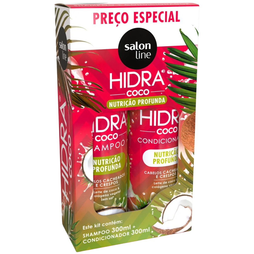 Shampoo + Conditioner Kit 'Hidra - Coco Mik' Salon Line 300+300ml