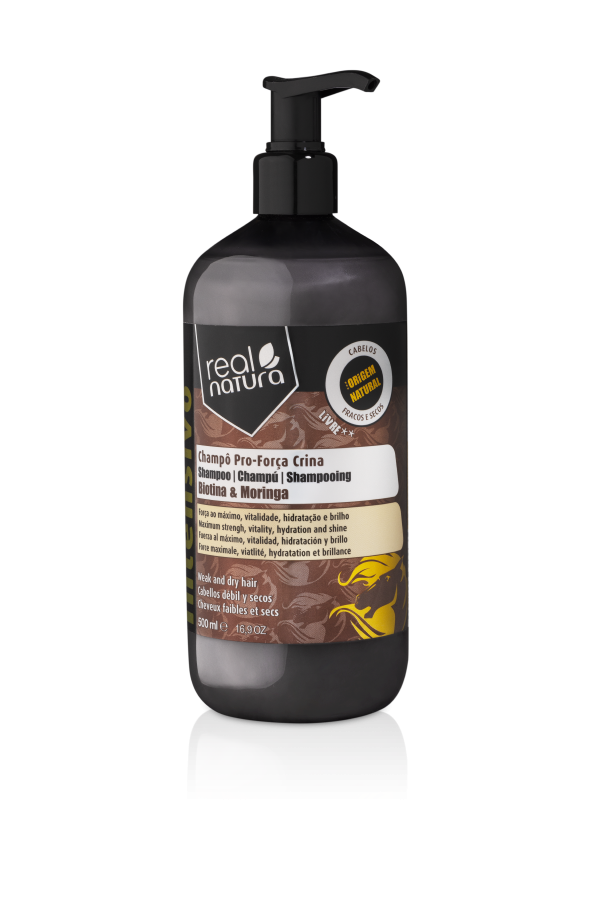 Salt-Free Shampoo - Pro-Força Crina - Biotin and Wheat Protein - Real Natura 500ml