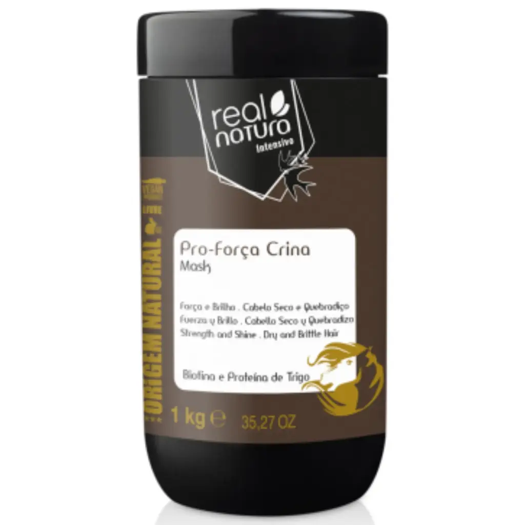 Máscara sem sal - Pro-Força Crina - Biotina e Proteína de Trigo - Real Natura 1kg