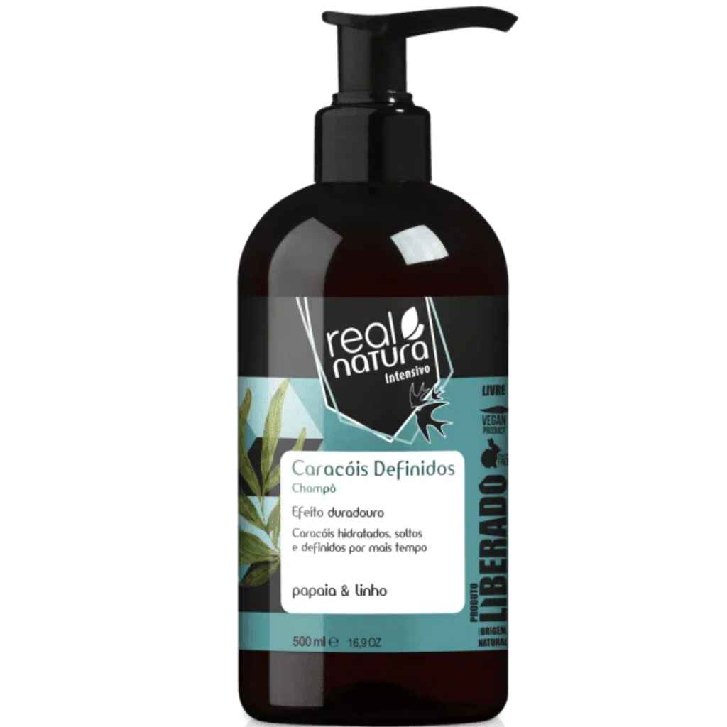 Moisturizing Shampoo - Caracóis Definidos - Defined Curls - Papaya and Flax - Real Natura 500ml