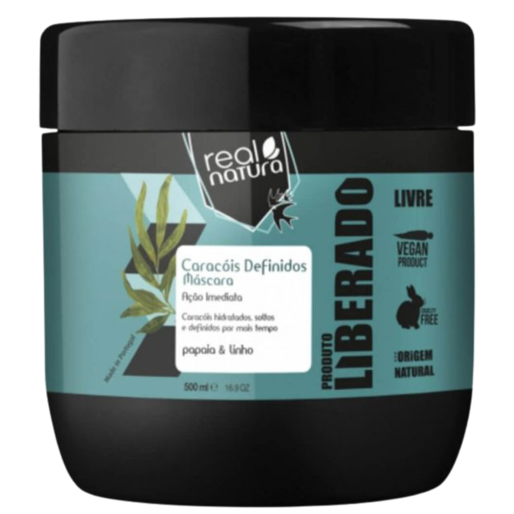 Mask - Caracóis Definidos - Defined Curls - Papaya and Flax - Real Natura 500ml