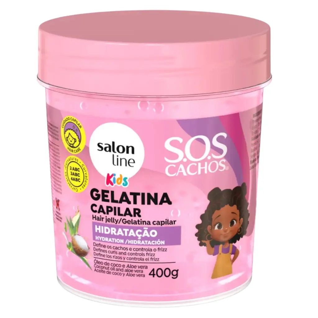 Moisturizing Hair Gelatin for Kids - SOS Cachos Kids - Salon Line 400g