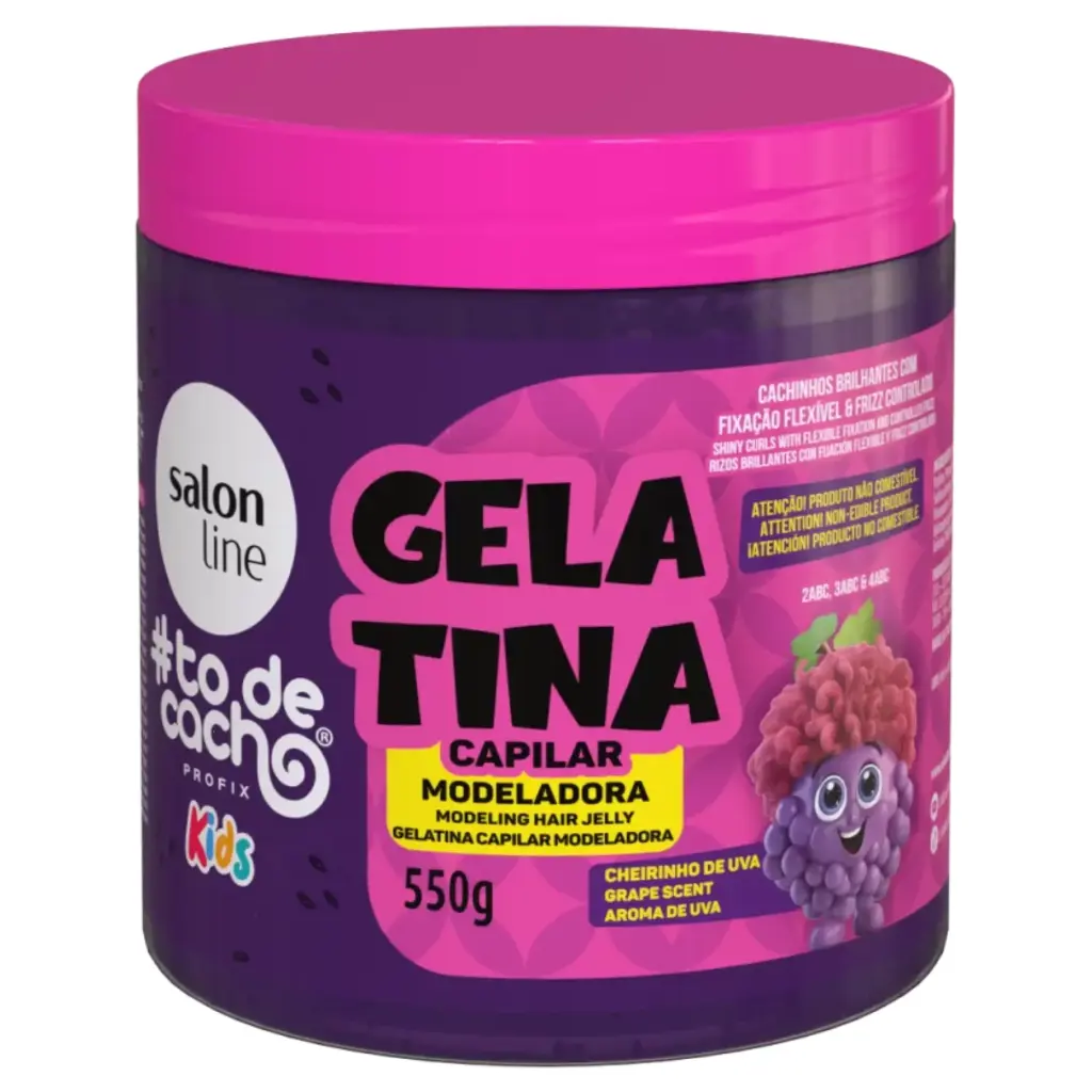 Styling Hair Gelatin for Kids - SOS Cachos Kids Grape - Salon Line 550g