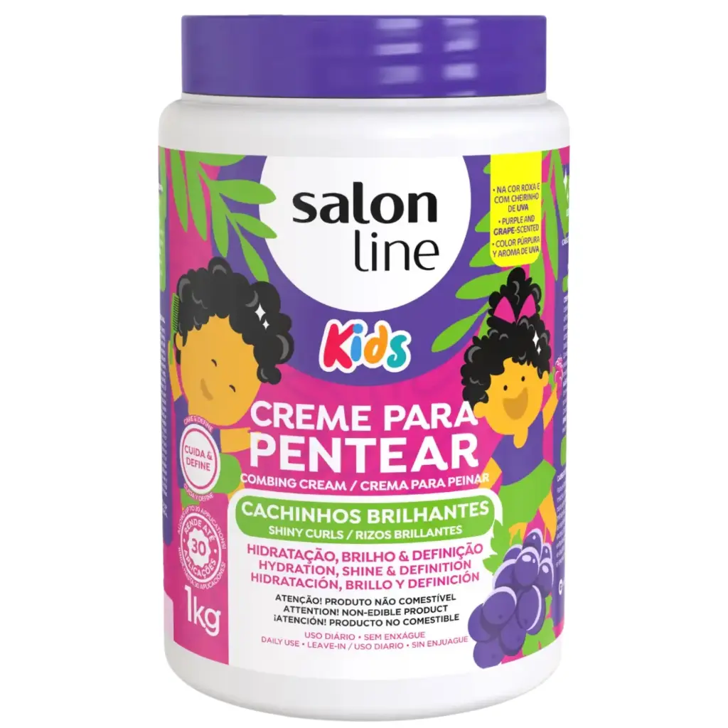 Leave-In Cream Kids - Grape - Cachinhos Brilhantes - Salon Line 1kg