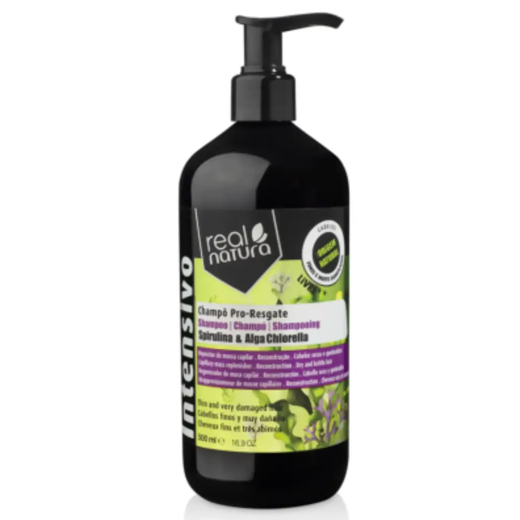 Reconstructive Shampoo - Spirulina and Chlorella Algae - Pro-Resgate - Real Natura 500ml