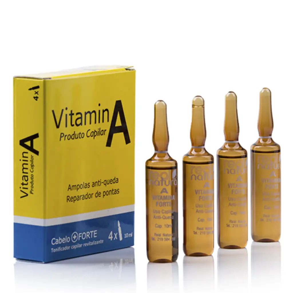 Vitamina A - Produto Capilar Antiqueda - Hidratante com Óleo de Amendoim - Real Natura 5x10ml