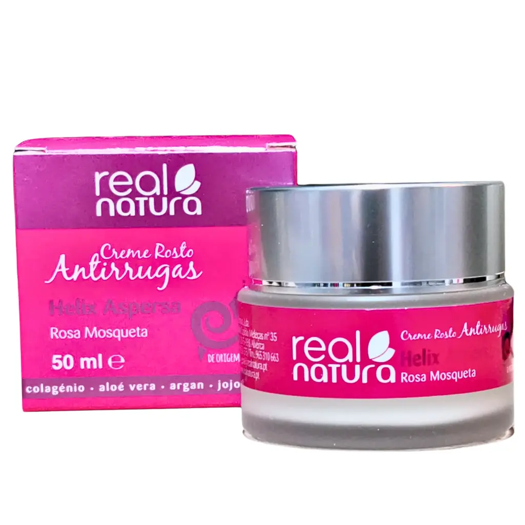 Day Facial Cream - Anti-Wrinkle - with Sun Protection - Helix Aspersa Rose Hip - Real Natura 50ml