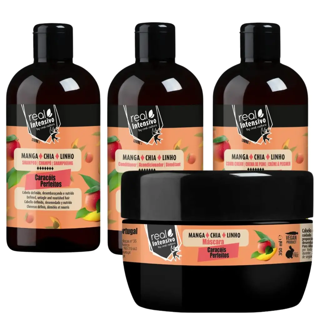 Kit - for curly hair - Caracóis Perfeitos - Mango, Chia and Flax - Real Natura