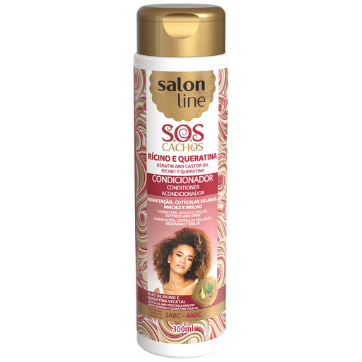 [7898009430156] Condicionador “SOS Cachos - Rícino e Queratina” Salon Line 300ml