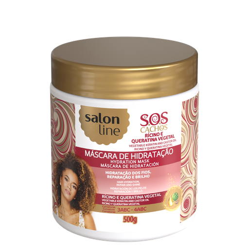 [7898009430163] Máscara “SOS Cachos - Rícino e Queratina” Salon Line 500g