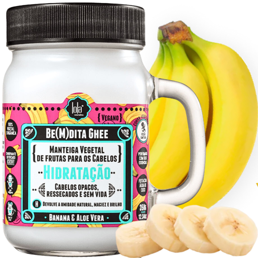 [7899572807482] Máscara hidratante - Be(m)dita Ghee Hidratação, Banana e Aloe Vera - Lola 350g