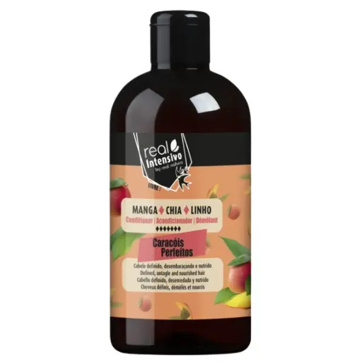 [5600493409530] Conditionneur Free - pour cheveux bouclés - Caracóis Perfeitos - Mangue, Chia et Lin - Real Natura 300ml