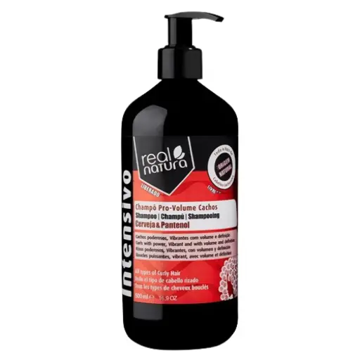 [5600493409394] Shampooing "Pro-Volume Cachos - Cerise et Panthénol" Real Natura 500ml