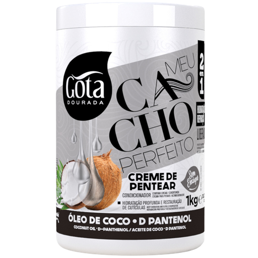 [7897158726370] Crème Coiffante "Meu Cacho Perfeito Coco d'Pantenol" Gota Dourada 1kg