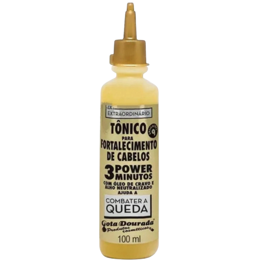 [7897158722266] Tónico Fortificante Anti-queda - Power 3 Minutos - Cravo e Alho - Gota Dourada 100ml