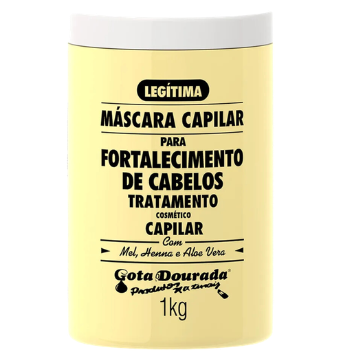 [7897158702329] Masque Fortifiant - Miel, Henné et Aloe Vera - Gota Dourada