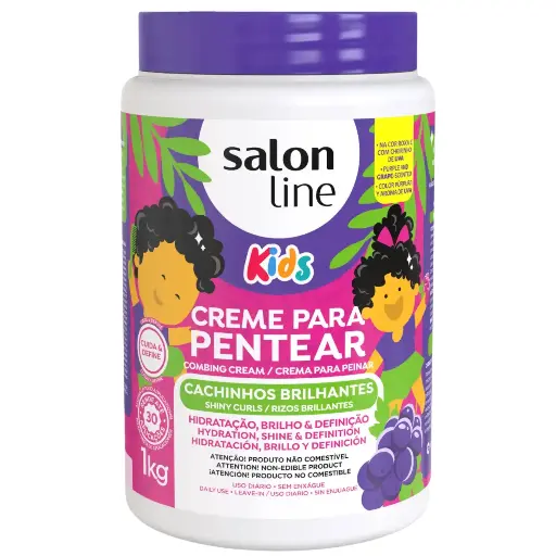 [7908458325559] Creme de Pentear Kids - Uva - Cachinhos Brilhantes - Salon Line 1kg