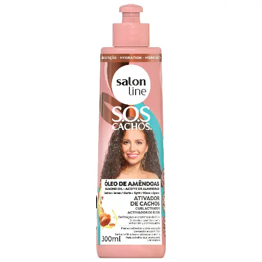 [7908458323630] Crème Coiffante avec Activateur - SOS Cachos - Óleo de Amêndoas - Salon Line 300ml