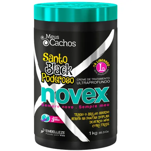 [7896013563365] Masque Hydratant - Santo Black Poderoso - Novex 1kg