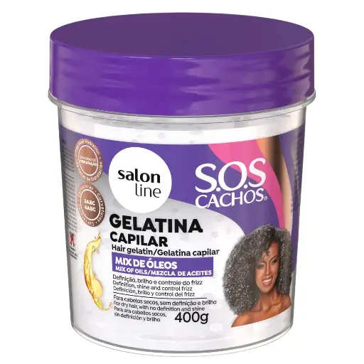 [7908458325436] Hydrating Hair Gelatin - Mix Oils SOS Curls - Salon Line 400g